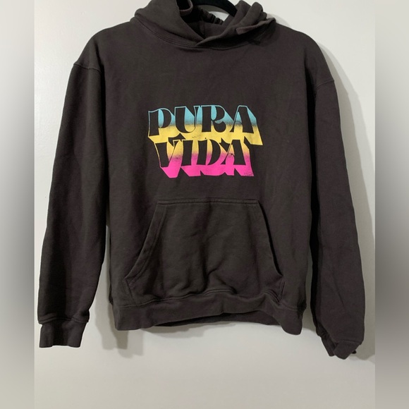 PRICE DROP Pura Vida Women Color Block Hoodie Pullover - XS super Petite - Picture 3 of 5